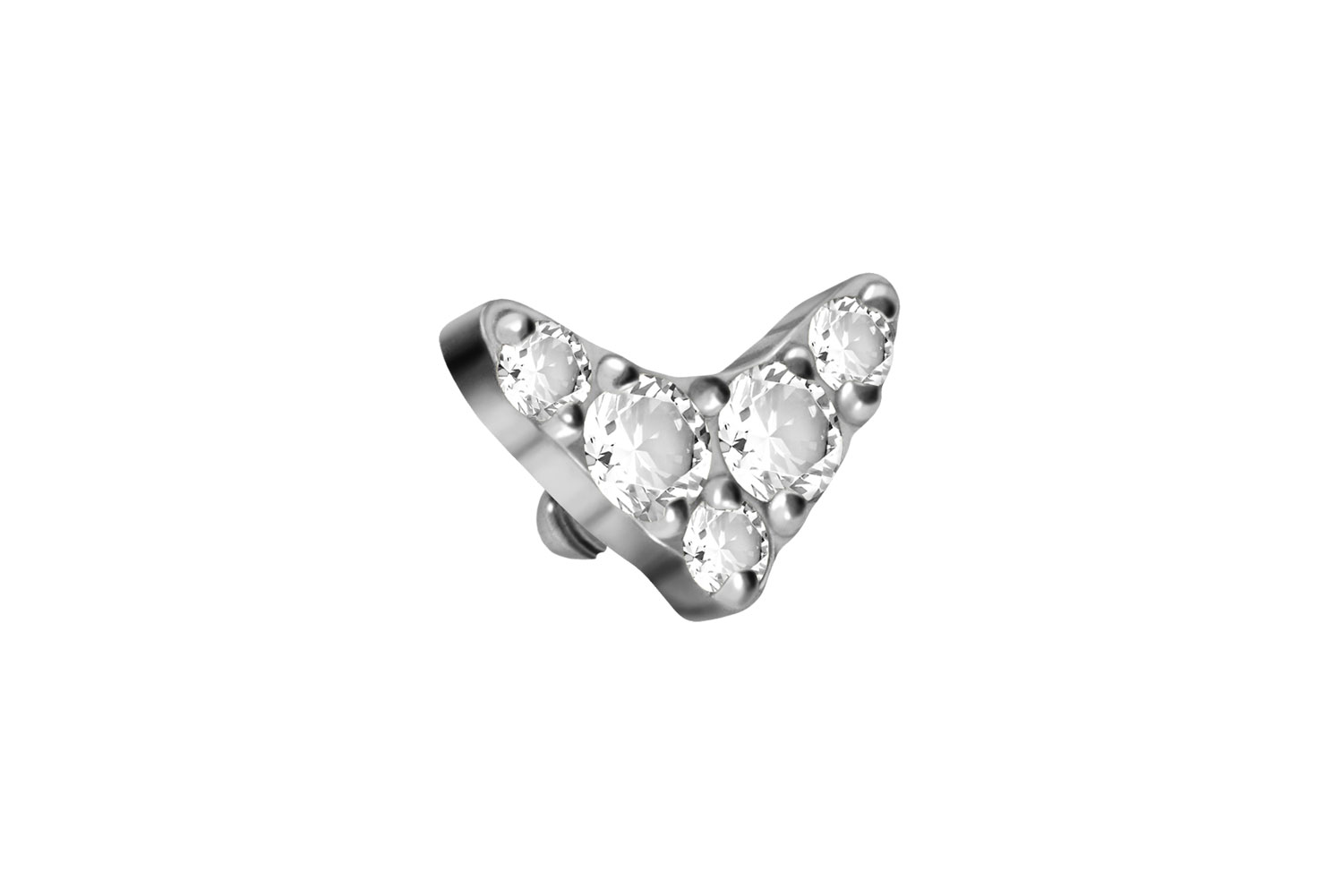 TItan Schraubaufsatz mit Außengewinde KRISTALLBUMERANG ++SALE++ von Piercingline